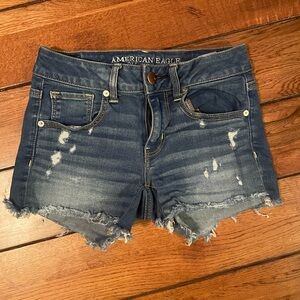 American Eagle Outfitters Distressed Blue Jean Shorts